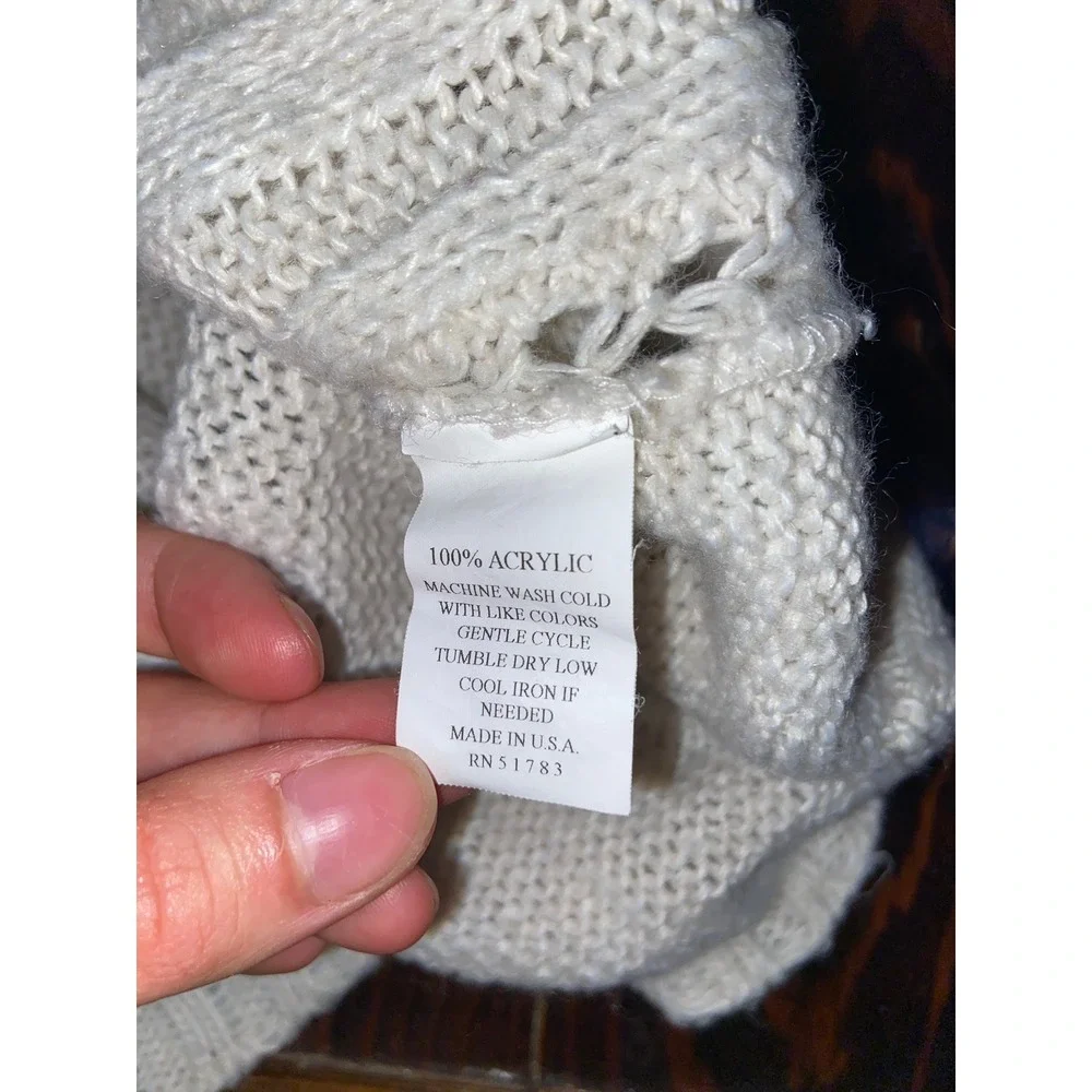Maurices Cream Short Sleeve Hooded Sweater Pointelle Cable Knit Y2K Coastal Boho